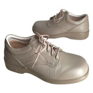 Aetrex Apex Comfort Shoes 7 Taupe Leather Sneakers Orthopedic Walking Diabetes